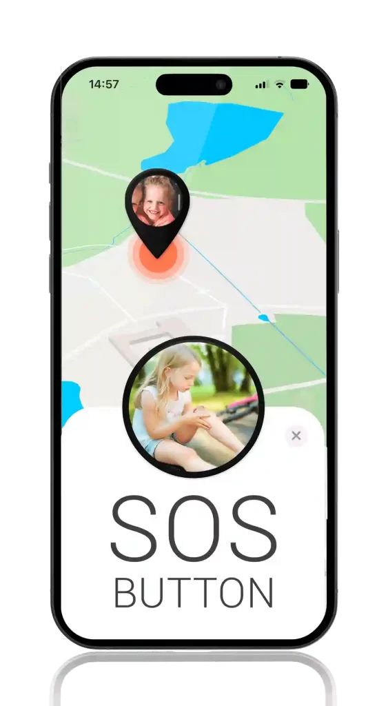 mobile screen showing SOS alert received from GPS tracker