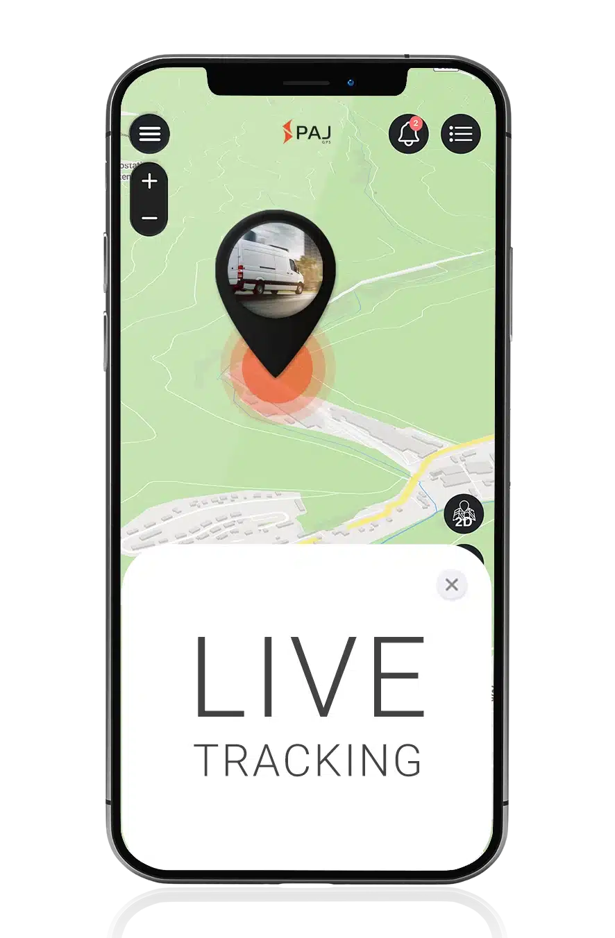 Live tracking screen in Finder Portal