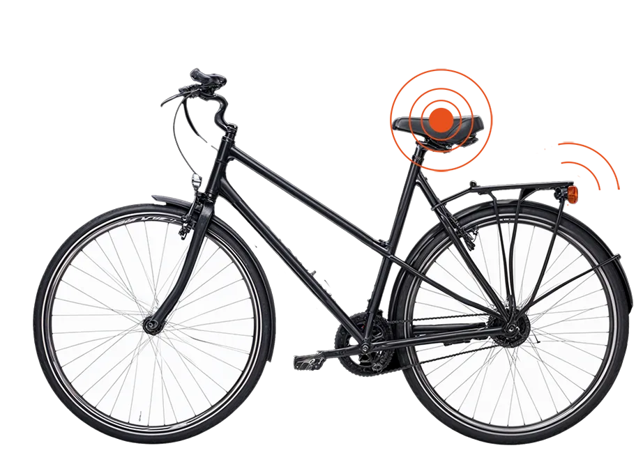 Images showing the places on a bike in which a GPS tracker can be hidden
