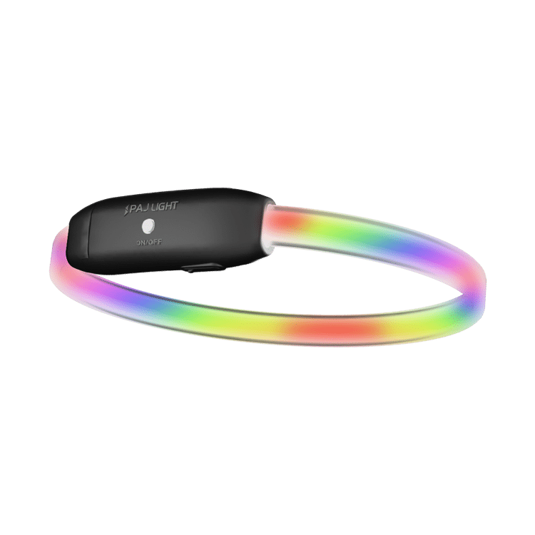 PAJ LIGHT in black: Multicolor LED collar for dogs PAJ GPS