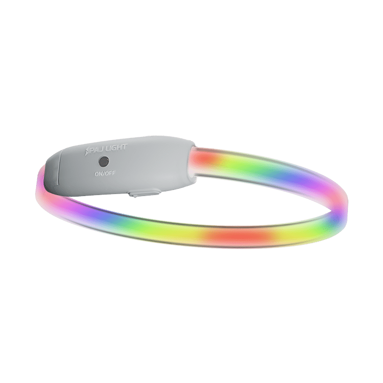 PAJ LIGHT in white: Multicolor LED collar for dogs PAJ GPS