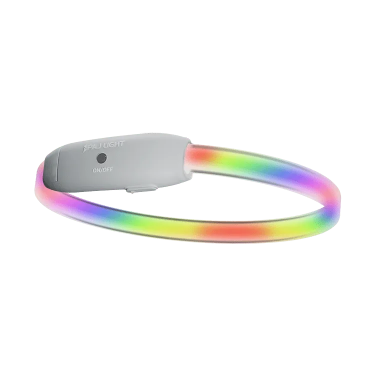 PAJ LIGHT in white: Multicolor LED collar for dogs PAJ GPS