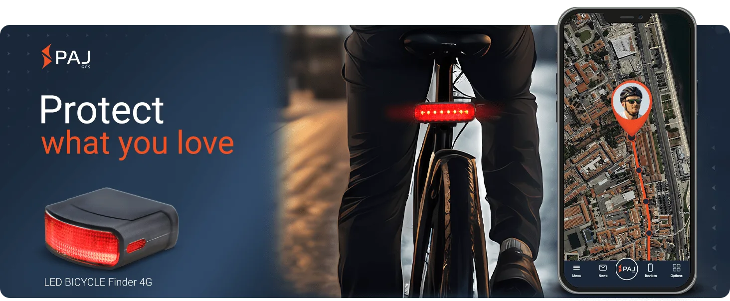 PAJ GPS Tracker: LED BICYCLE Finder 4G