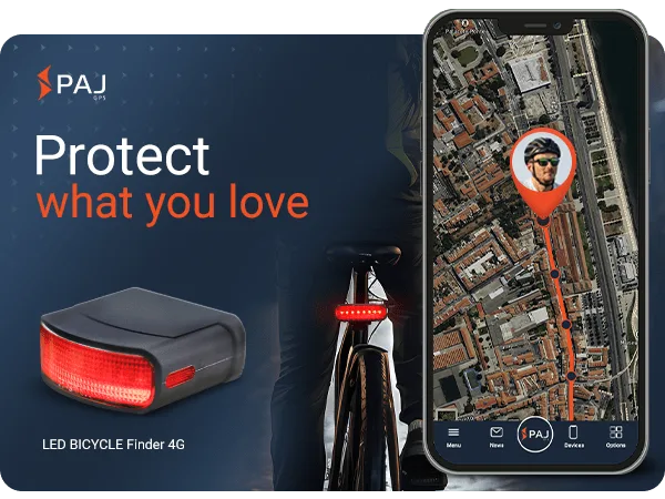PAJ GPS Tracker: LED BICYCLE Finder 4G
