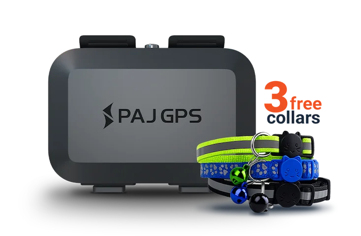 PAJ GPS PET Finder 4G Mini cat tracker bundle with three free reflective collars